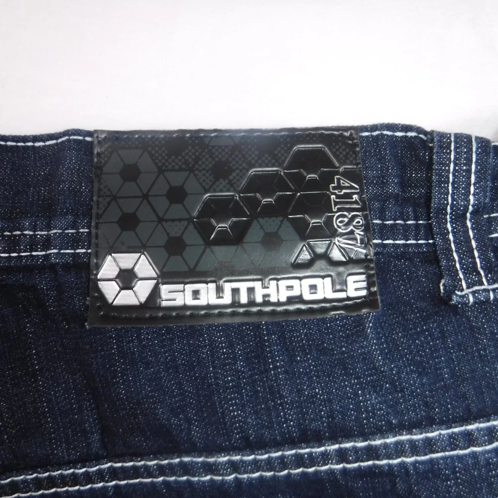 Southpole 4187 Men's 44 Baggy Denim Shorts Dark Wash Y2K Hip Hop Streetwear 4187